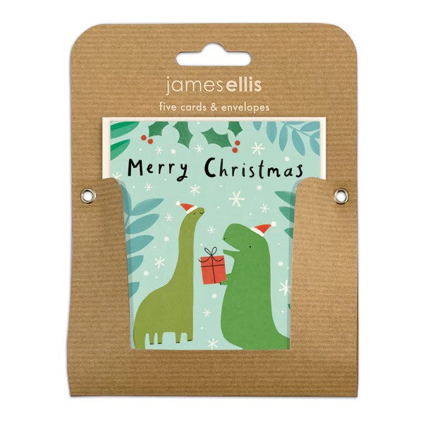 Christmas Dinosaurs Pack of 5 Cards