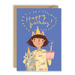 Birthday Cat Hat Card