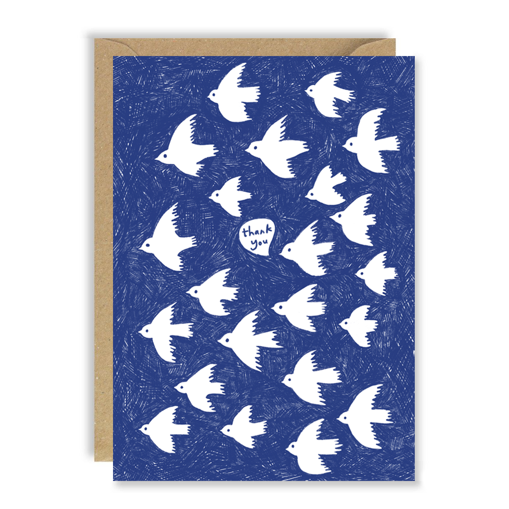 Thank You Flock Of Birds Box of 6 Cards