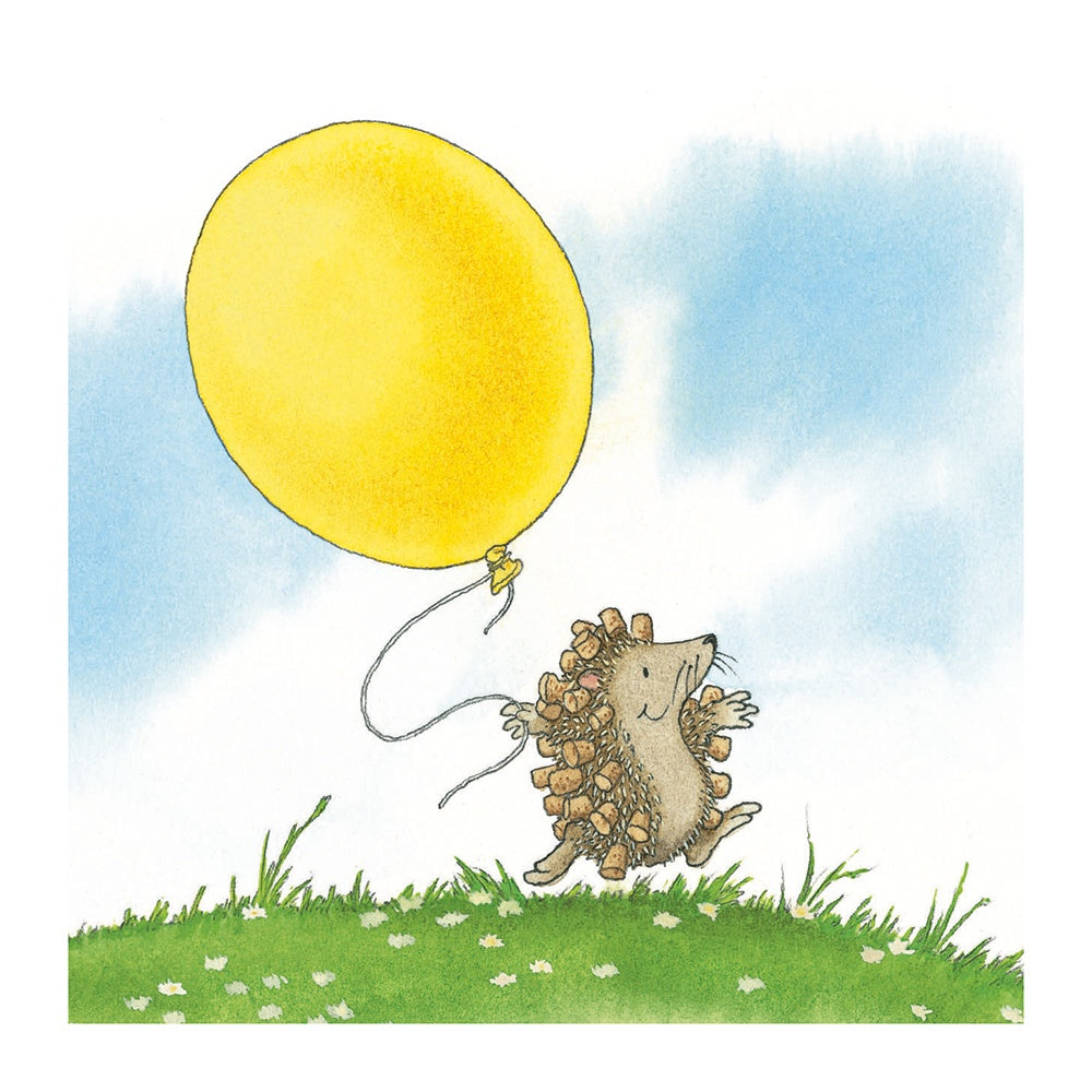 Percy the Park Keeper Hedgehog and Balloon Card