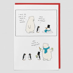 Margarita Melted Snowman Christmas Card
