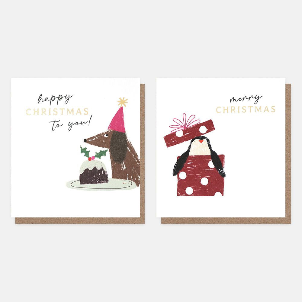 Sausage Dog And Penguin Present Christmas Charity Pack