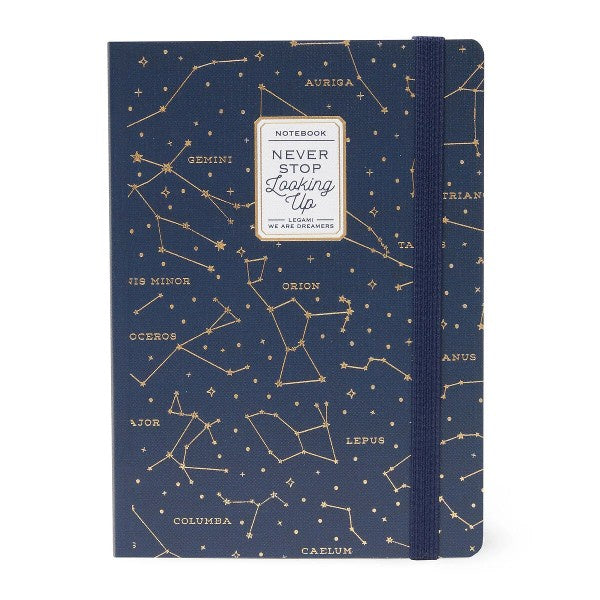 Never Stop Looking Up Medium Lined Hard Cover Notebook