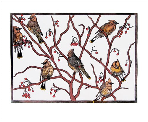 Waxwings Blank Card