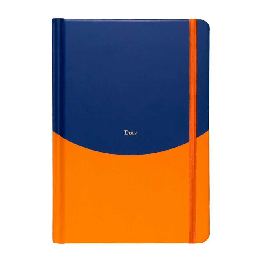 Navy & Orange Contrast Dotted Notebook - Paper Tiger