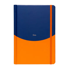 Navy & Orange Contrast Dotted Notebook