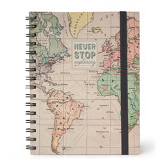 Never Stop Exploring A5 Spiral Bound Lined Notebook
