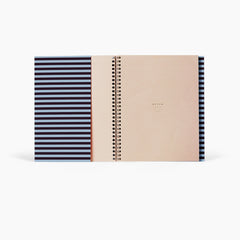 Nela Large Bordeaux and Blue Spiral Notebook by Notem