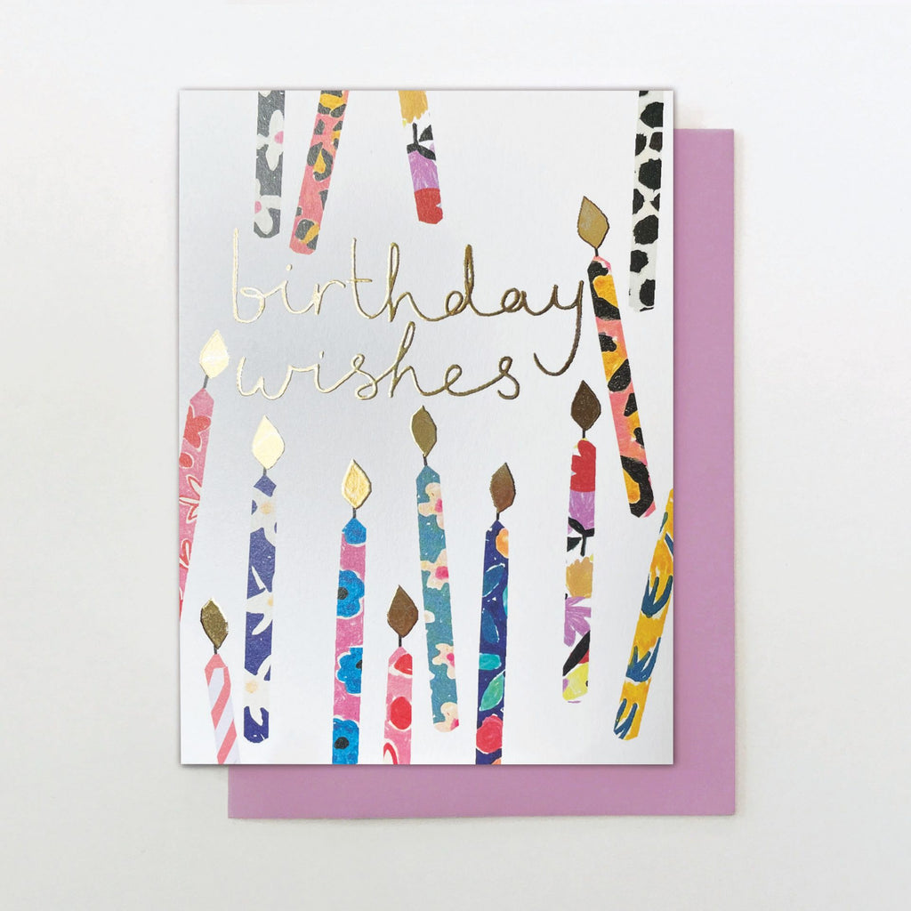 Birthday Wishes Patterned Candle Card