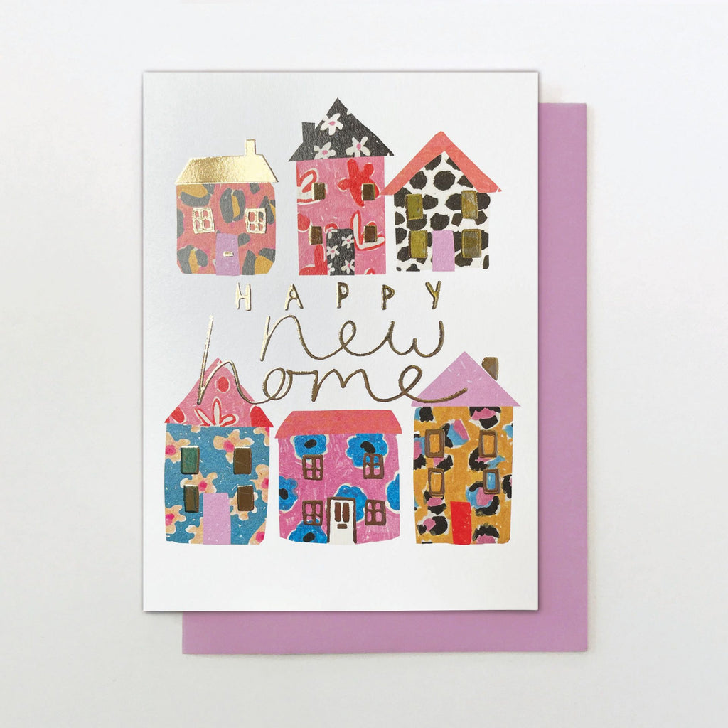 Patterned Houses Happy New Home Card