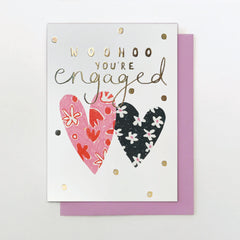 WooHoo You're Engaged Hearts Card