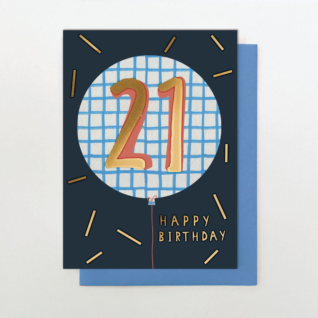 Age 21 Happy Birthday Balloon Card