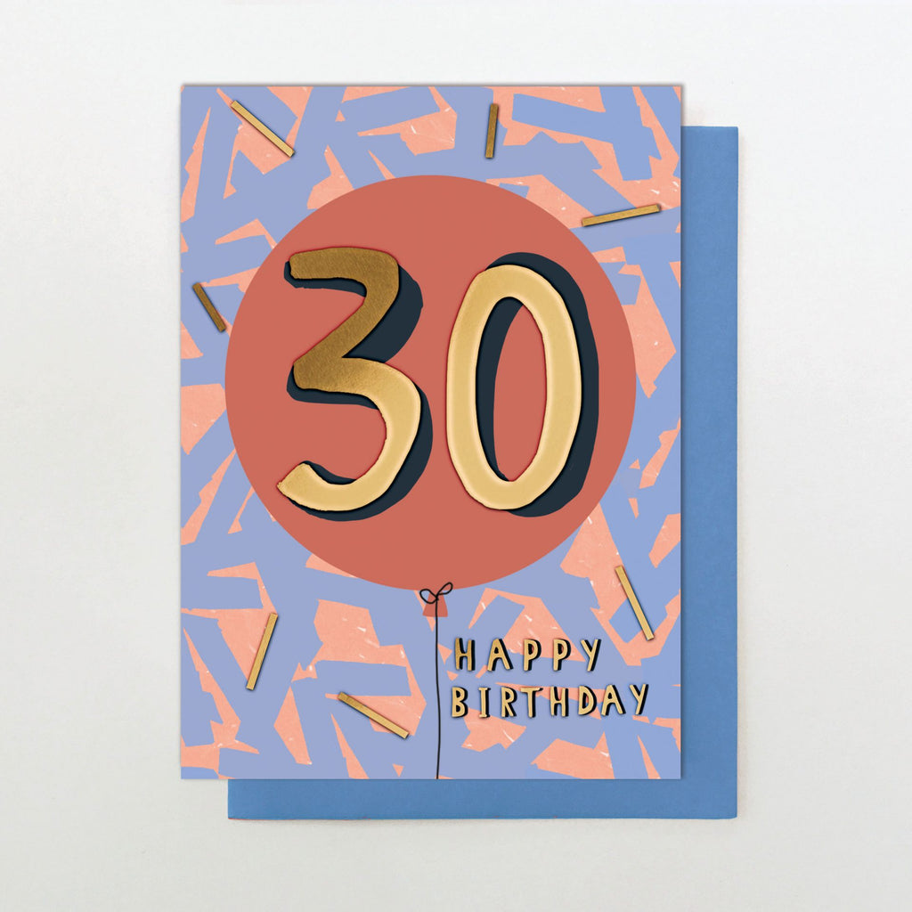 Age 30 Birthday Balloon Card