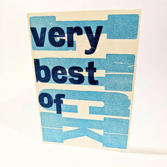 Very Best Of Luck Letterpress Card