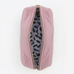Pink Jumbo Cord Velvet Cosmetic Bag
