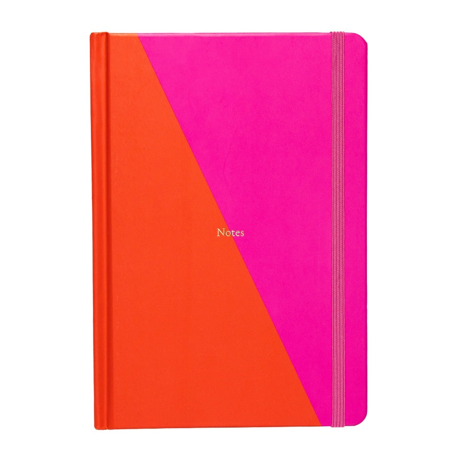 Red & Pink Contrast Lined Notebook