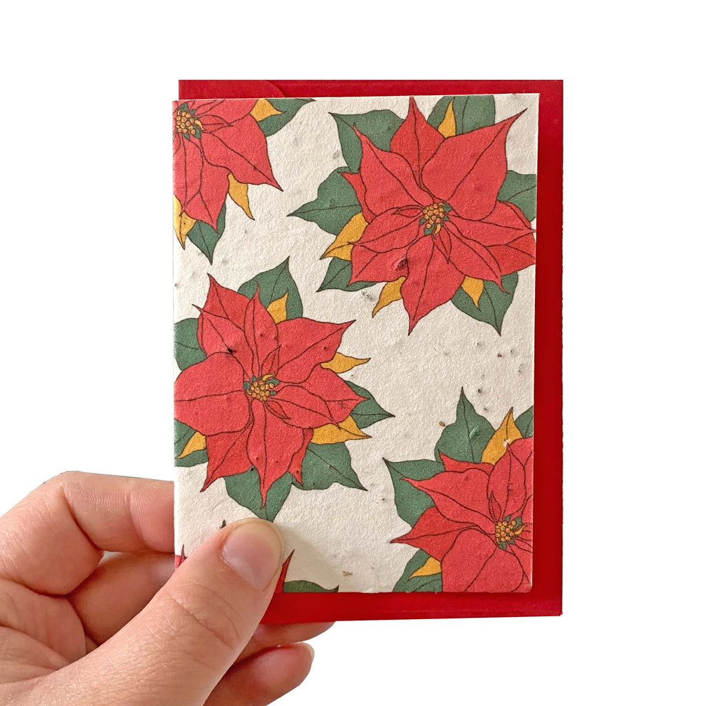 Poinsettia Christmas Seed Card