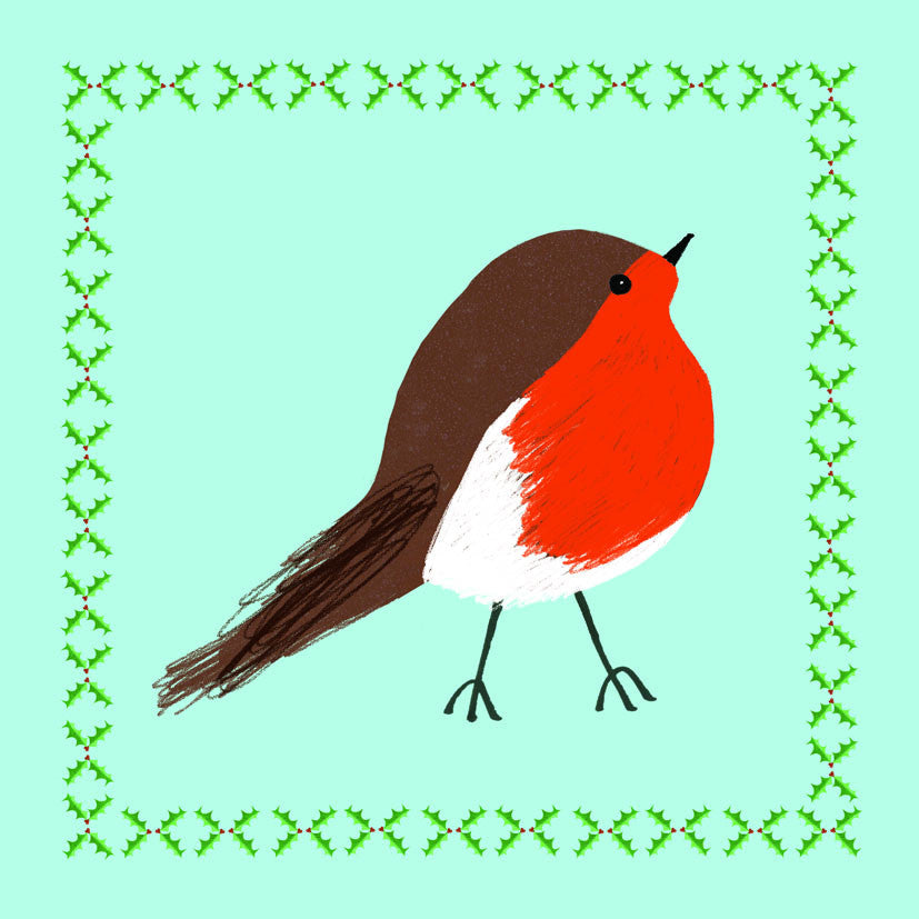 Pack of 6 Robin Paper Tiger Charity Christmas Cards