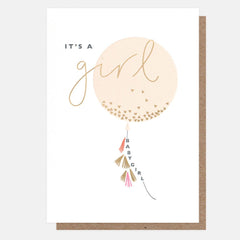 It's a Girl Balloon Card