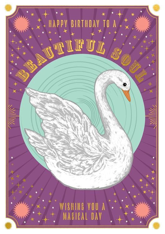 Beautiful Soul Swan Birthday Card