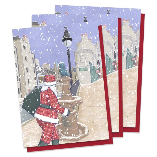 Tartan Santa Greyfriars Bobby Christmas Card Pack