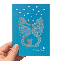 I Love You Seahorses Card