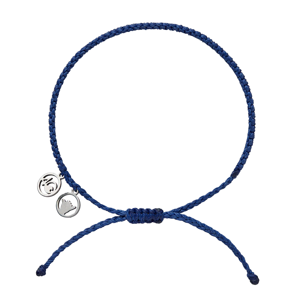 4ocean Signature Shaka Charm Braided Bracelet Paper Tiger