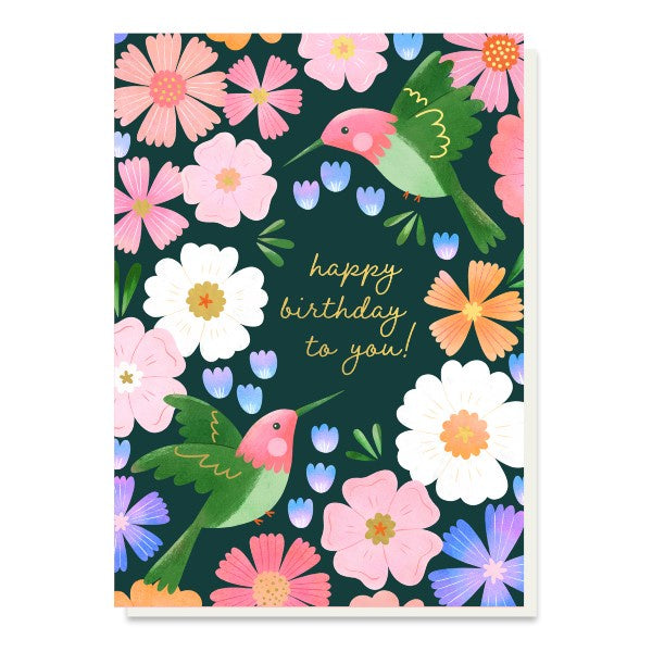 Happy Birthday To You Hummingbird Blossom Card
