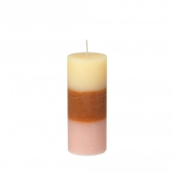 Multi-colour Pillar Candle Tequilla Sunrise