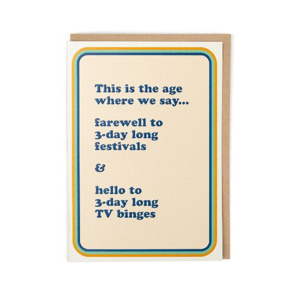 The Age Where We Say Card