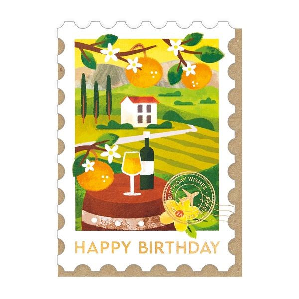 Tuscany Stamp Birthday Card