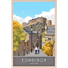 Edinburgh Vennel Steps Wooden Postcard