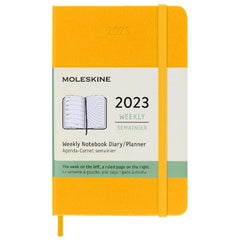 Moleskine 2023 Weekly Planner Pocket Hardcover Orange Yellow