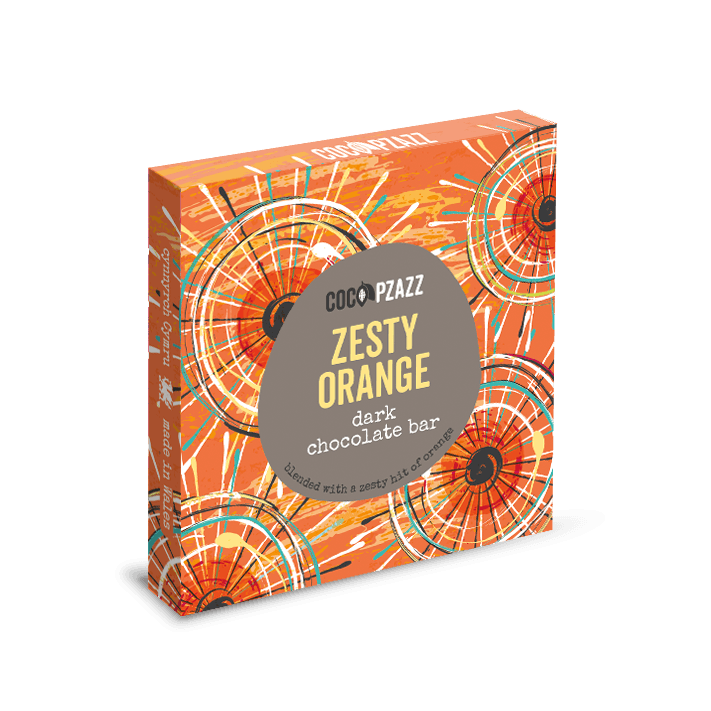 Coco Pzazz Vegan Zesty Orange Dark Chocolate Bar