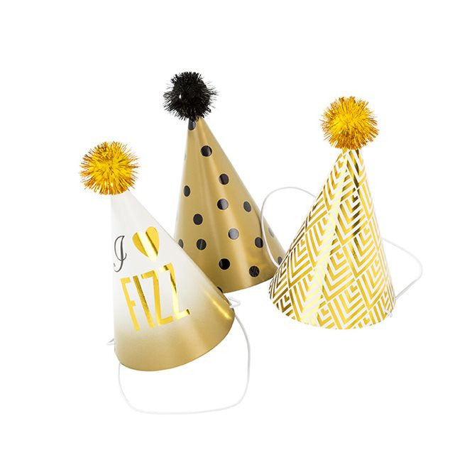 Gold Glam Party Hats Pack of 6