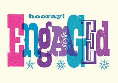 Hooray! Engaged Typography Card