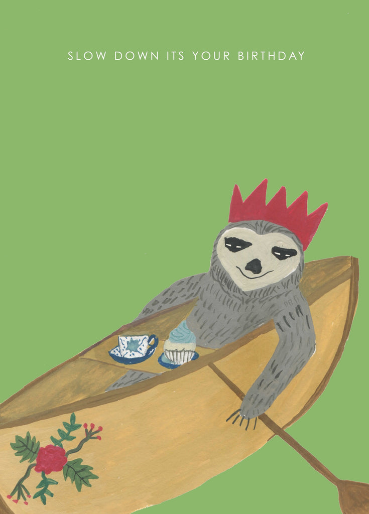 Slow Down Sloth Card