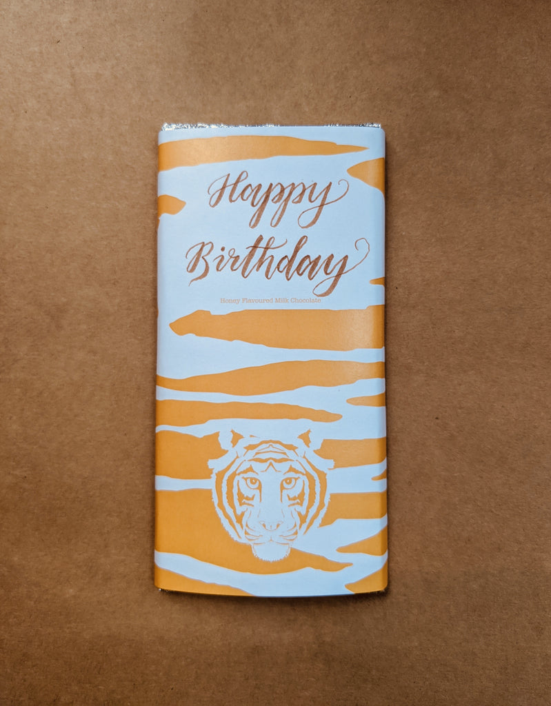 Paper Tiger Honey Milk Chocolate Bar Personalised Happy Birthday