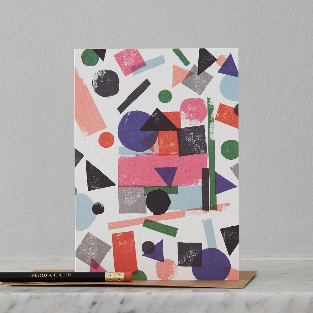 Litho White Geometric Pattern Card