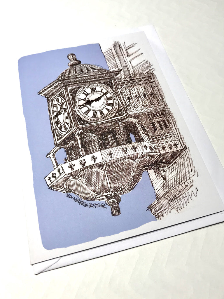 Princes Street Clock Sketch Card
