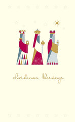 Christmas Blessings 3 Kings Card