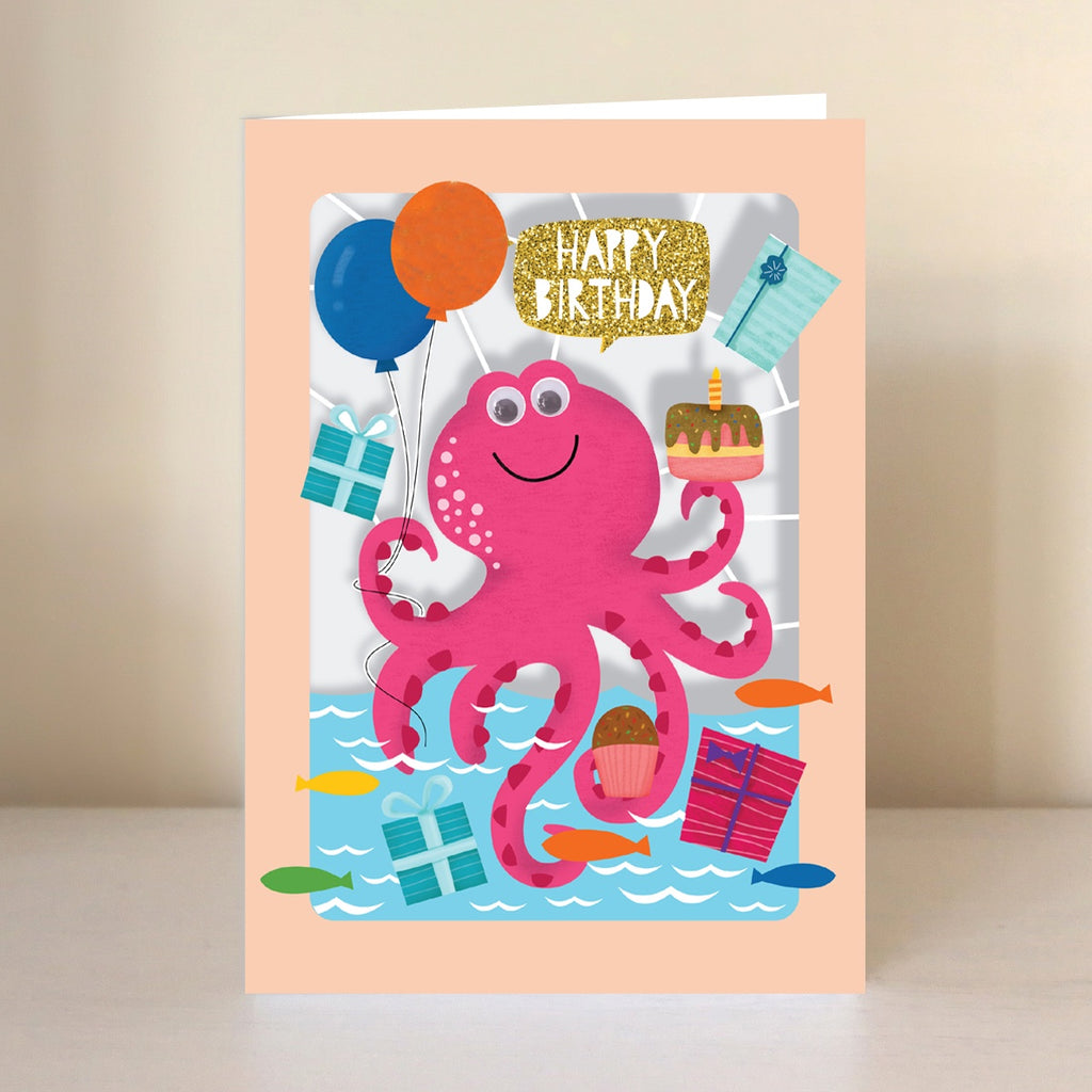Happy Birthday Octopus Lasercut Card