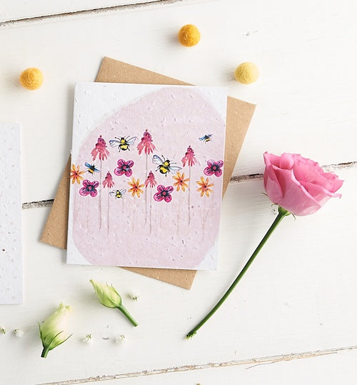 Bees & Flowers Seed Card