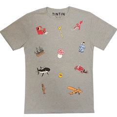 Tintin Icons T-Shirt Grey