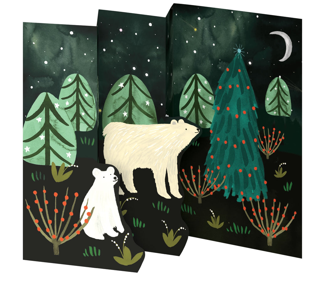 Polar Bear Tri Fold Christmas Card Box