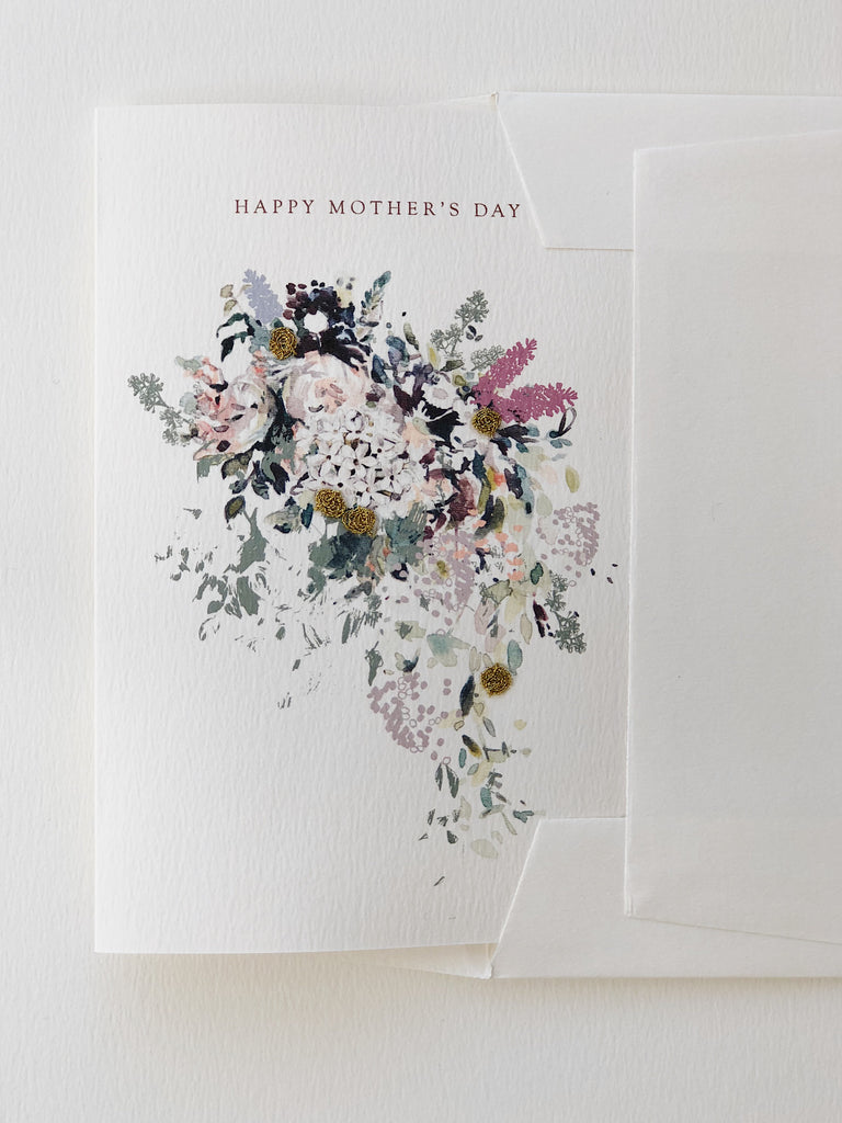 Hand Embroidered Happy Mother’s Day Bouquet Card