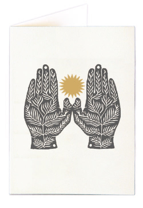 Two Hands Blank Letterpress Card