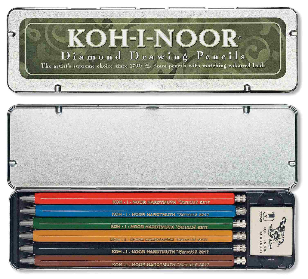 Koh-I-Noor Set of 6 Coloured Mechanical Pencils