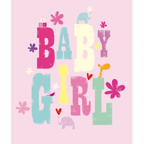 Baby Girl Typography Card