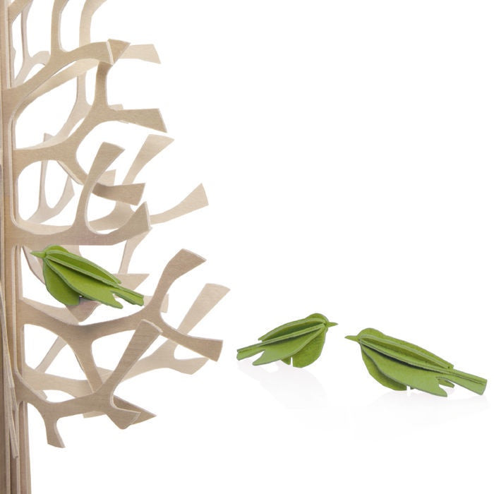Lovi Light Green Set of 3 Mini Birds 5cm